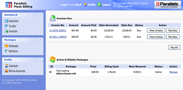 Parallels Plesk Billing Aumente as Receitas com o Sistema de Faturamento Plesk