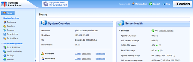 Parallels Plesk ScreenShot Plesk 10 Cambia el Juego en el Mercado del Panel de Control