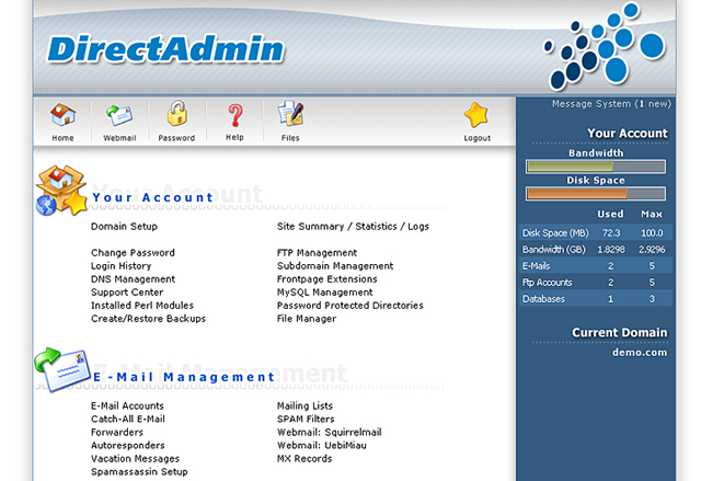 da main screenshot Can Small Hosting Companies Benefit from Using DirectAdmin?